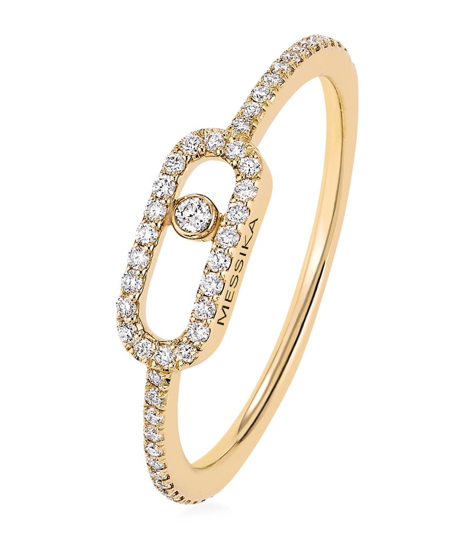 Yellow Gold and Diamond Move Uno Ring