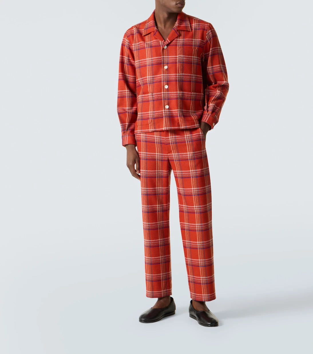 Bode - Gable plaid wool flannel straight pants