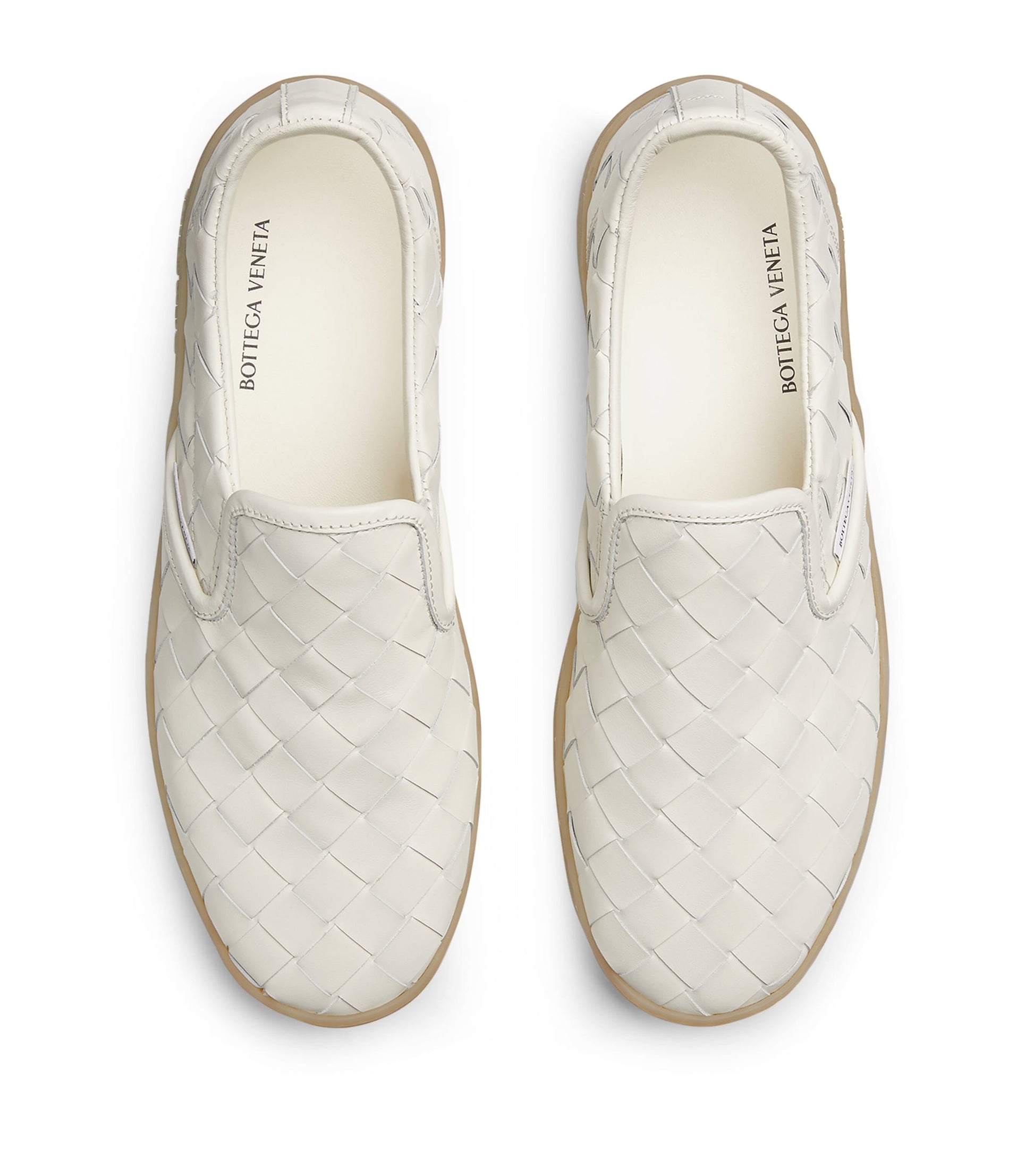 Bottega Veneta White Leather Intrecciato Sawyer Sneakers