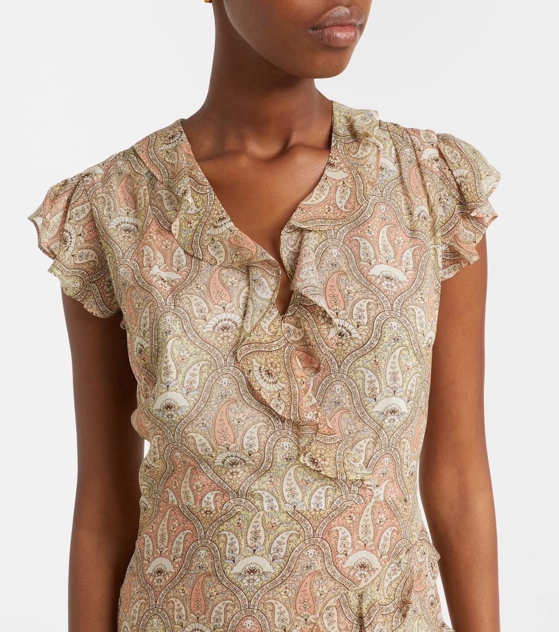 Veronica Beard - Avenel printed ruffled silk midi dress