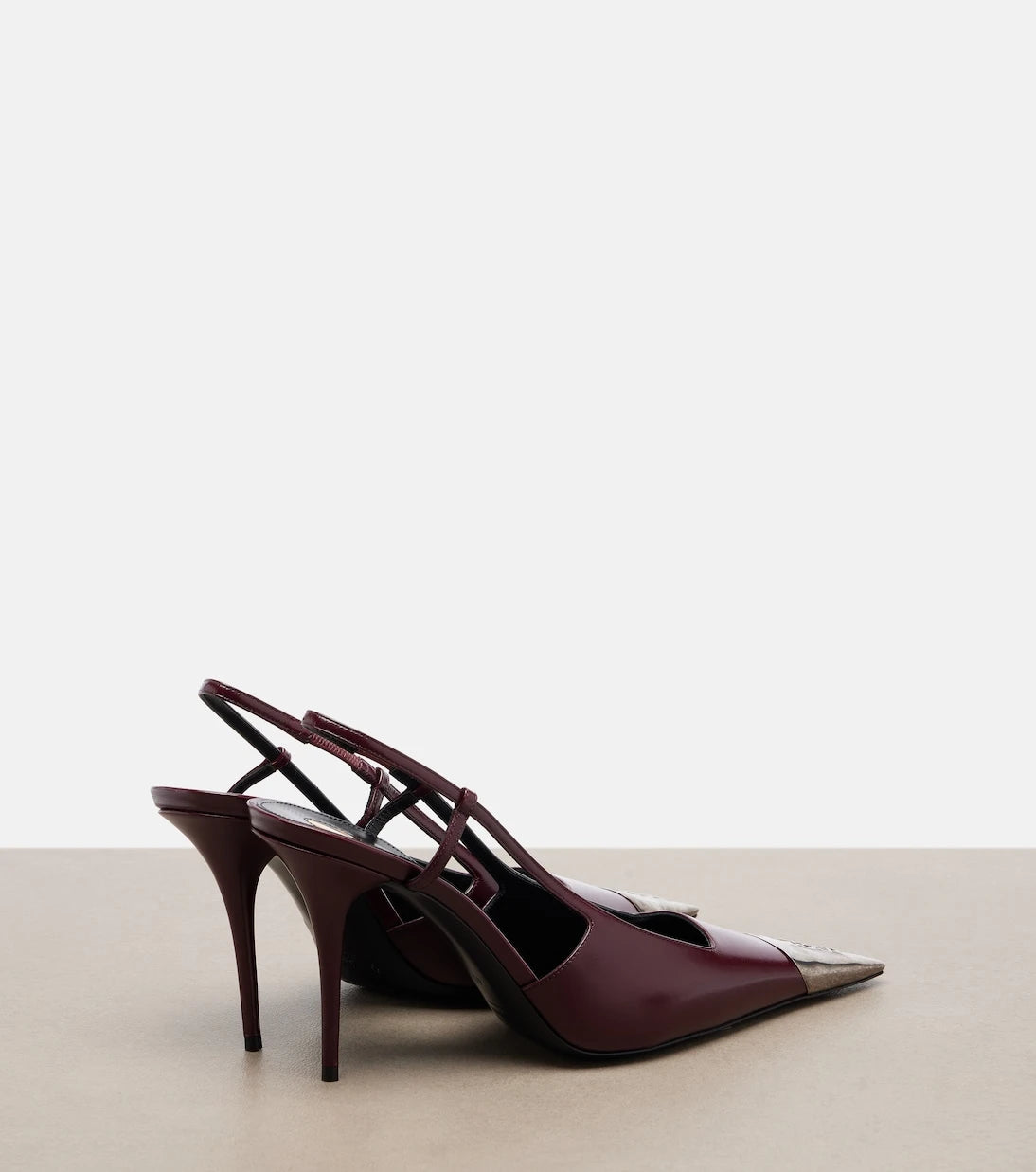 Saint Laurent - Jeanne leather slingback pumps