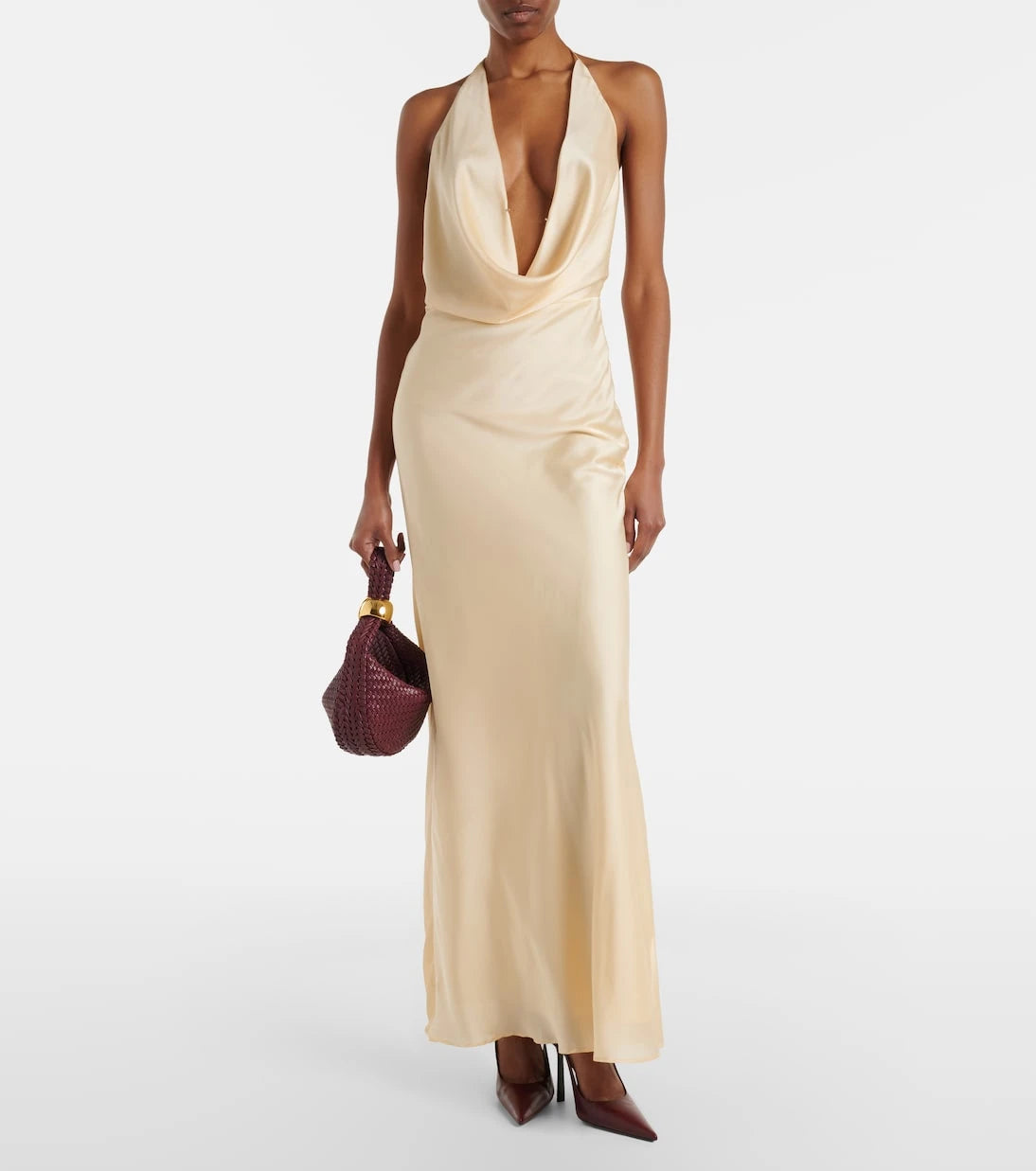 Rotate - Draped chiffon maxi dress