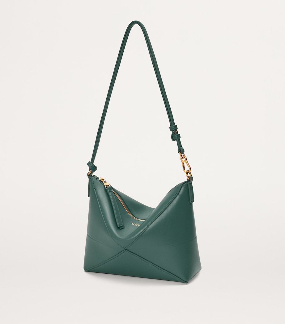 LOEWE Green Leather Puzzle Pouch Bag