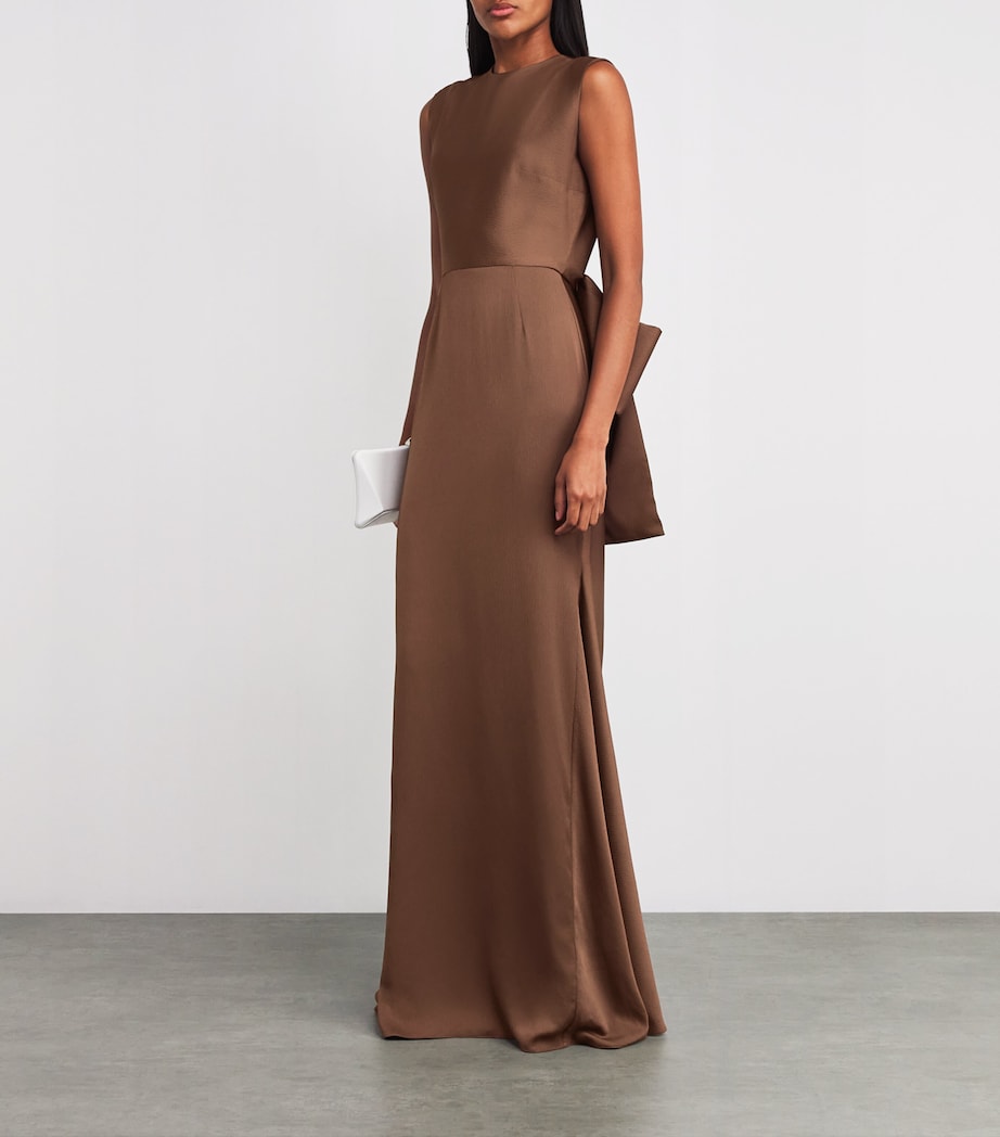 Brown Charmeuse Bow Gown