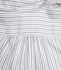 Max Mara White Silk Stripe Mini Shirt Dress