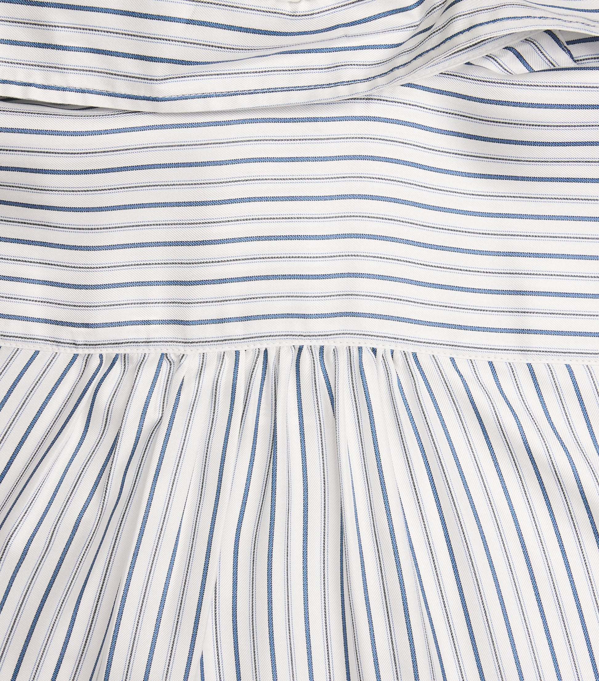 Max Mara White Silk Stripe Mini Shirt Dress