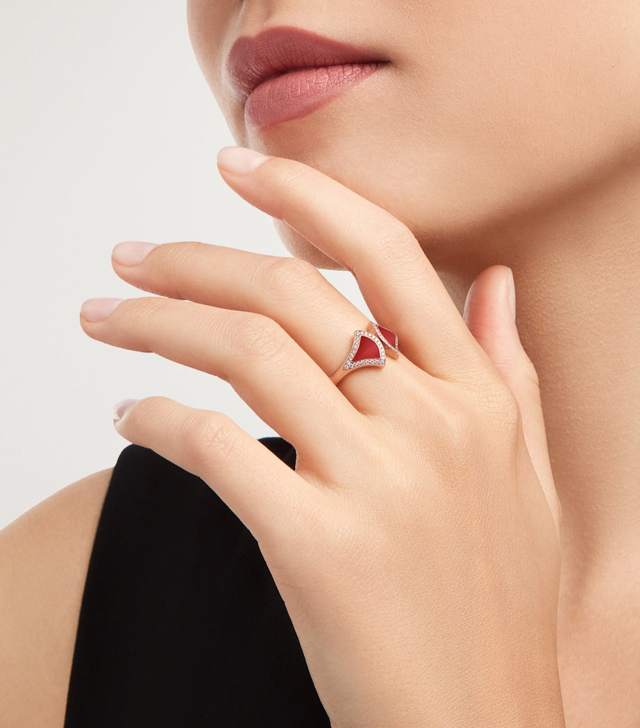 Rose Gold, Diamond and Carnelian Divas' Dream Ring