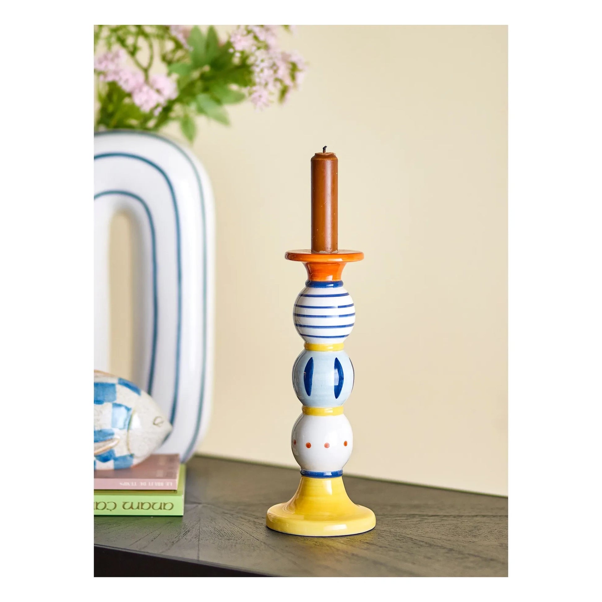 Bloomingville - Kairi stoneware candlestick | Yellow