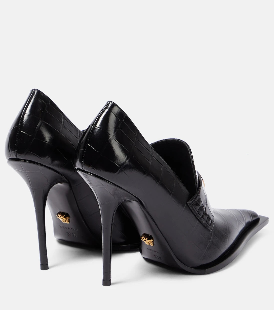 Versace - Croc-effect patent leather pumps