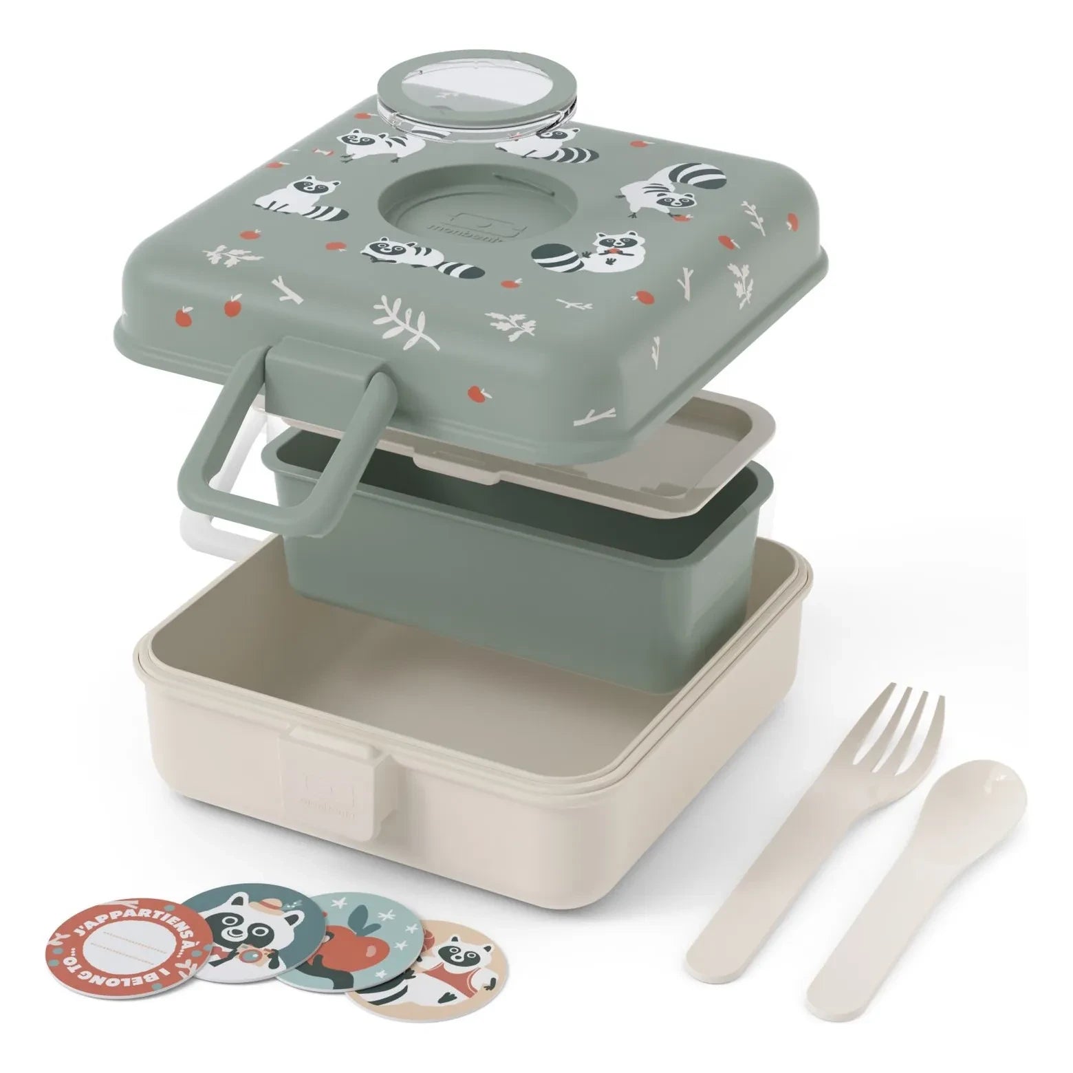 Monbento - Lunch box Snacky Raccoon | Green