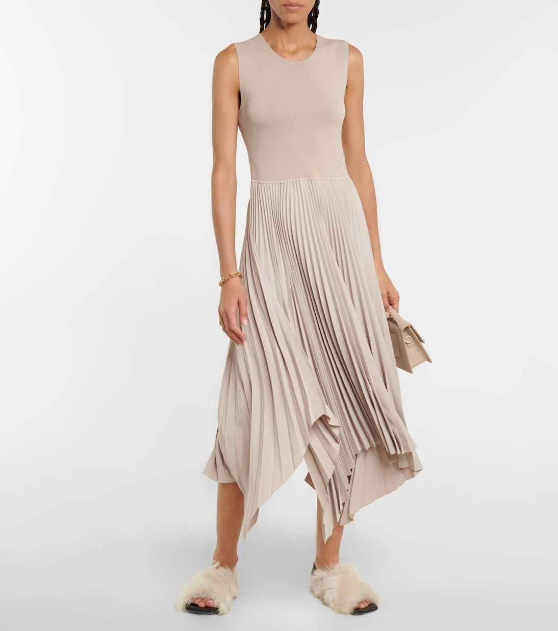 Joseph - Dera pleated crêpe midi dress