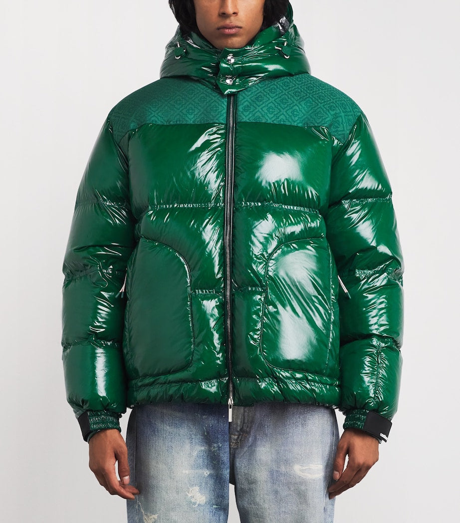 Green Down Monogram Puffer Jacket