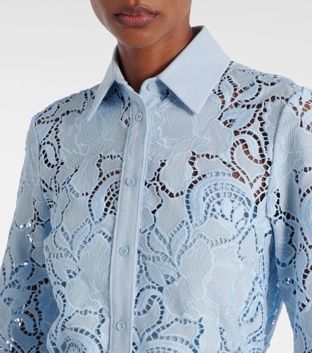 Erdem - Laser-cut cotton shirt dress