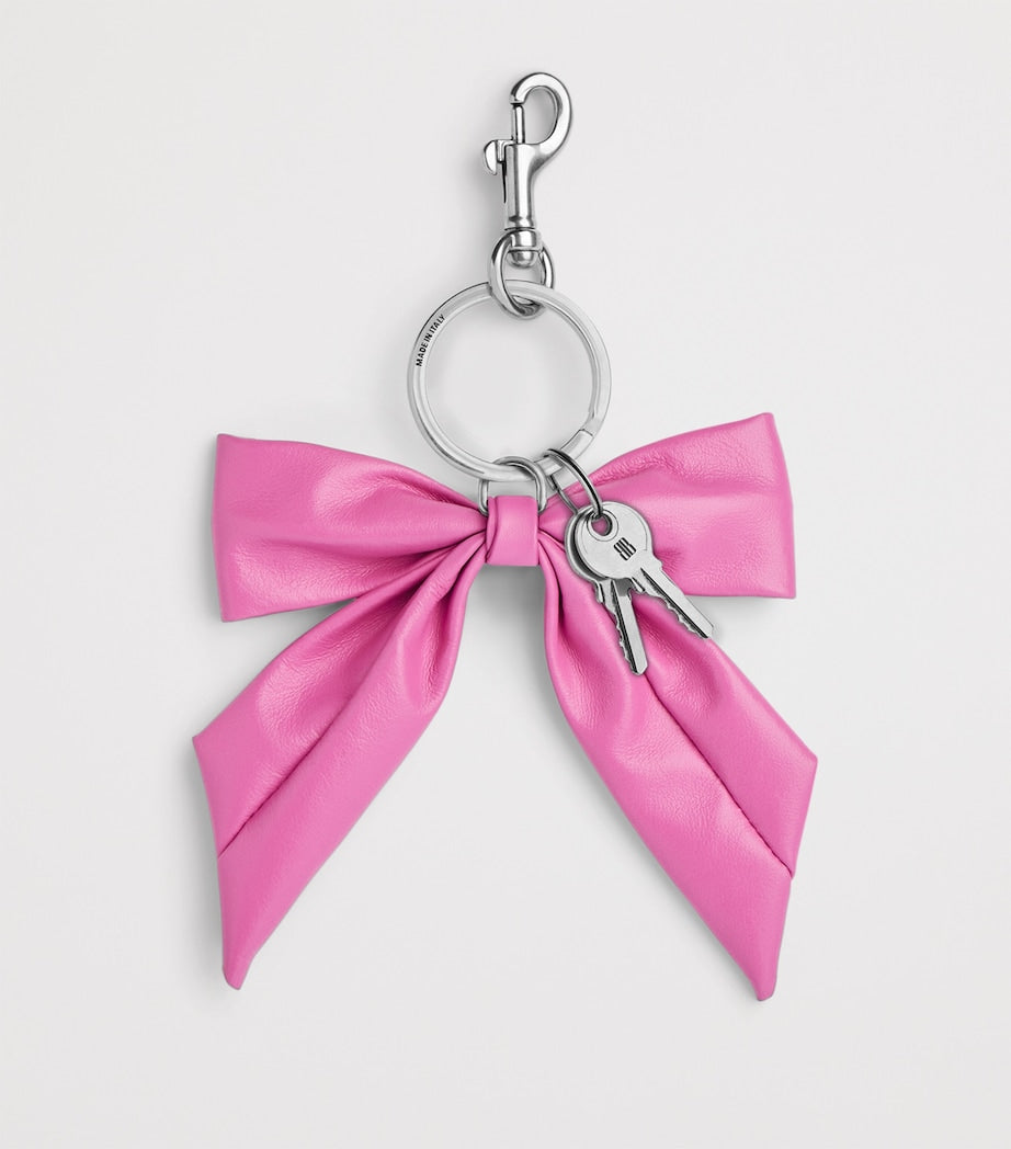 Purple Leather Clémence Bow Keyring