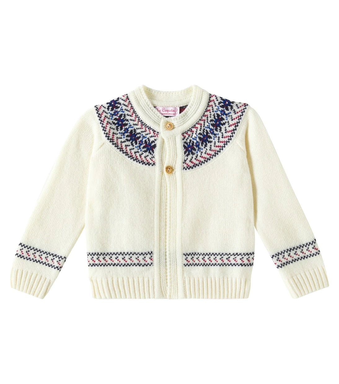 La Coqueta - Baby Fair Isle wool-blend cardigan