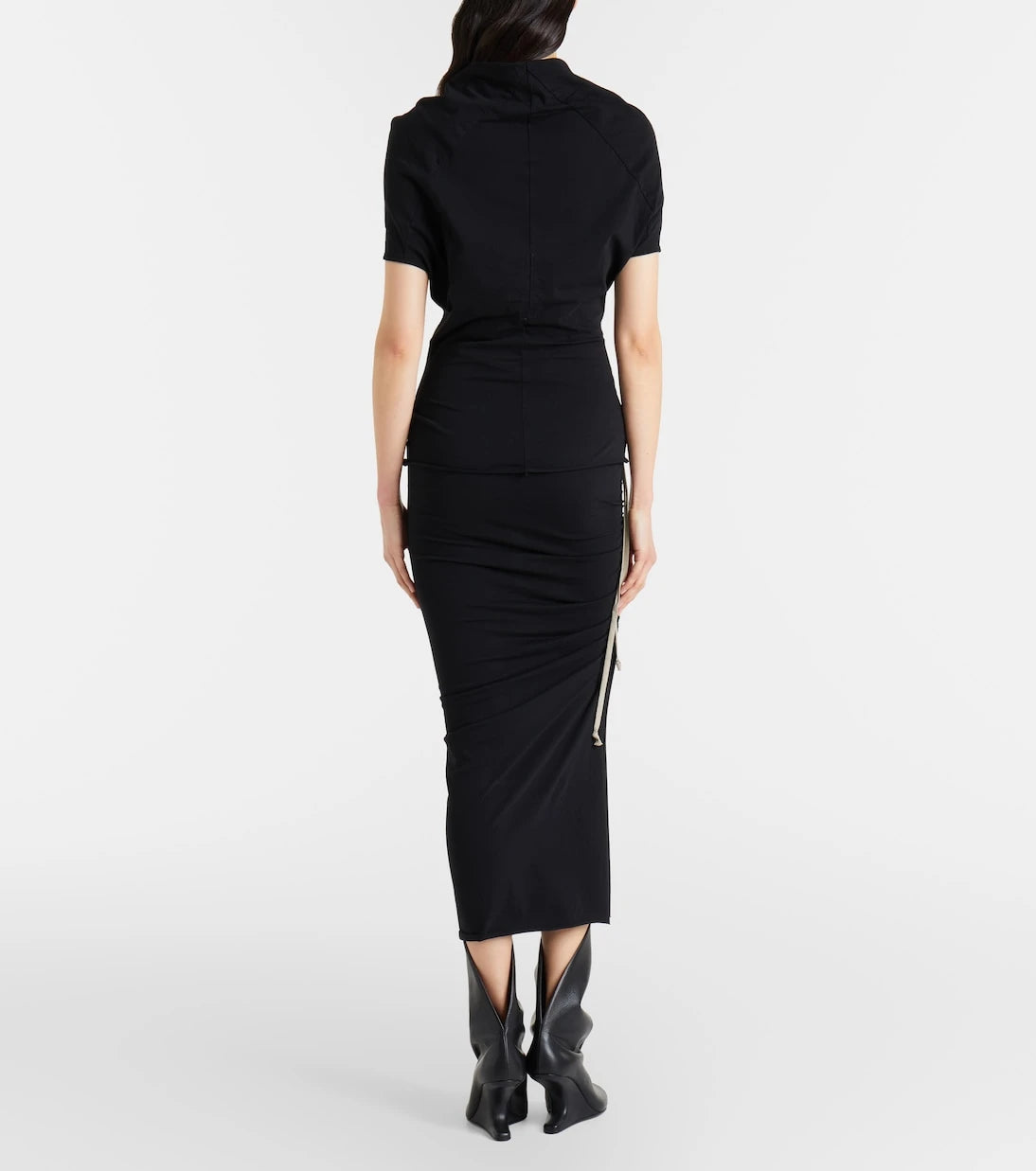 Rick Owens - Edfu cotton jersey midi skirt