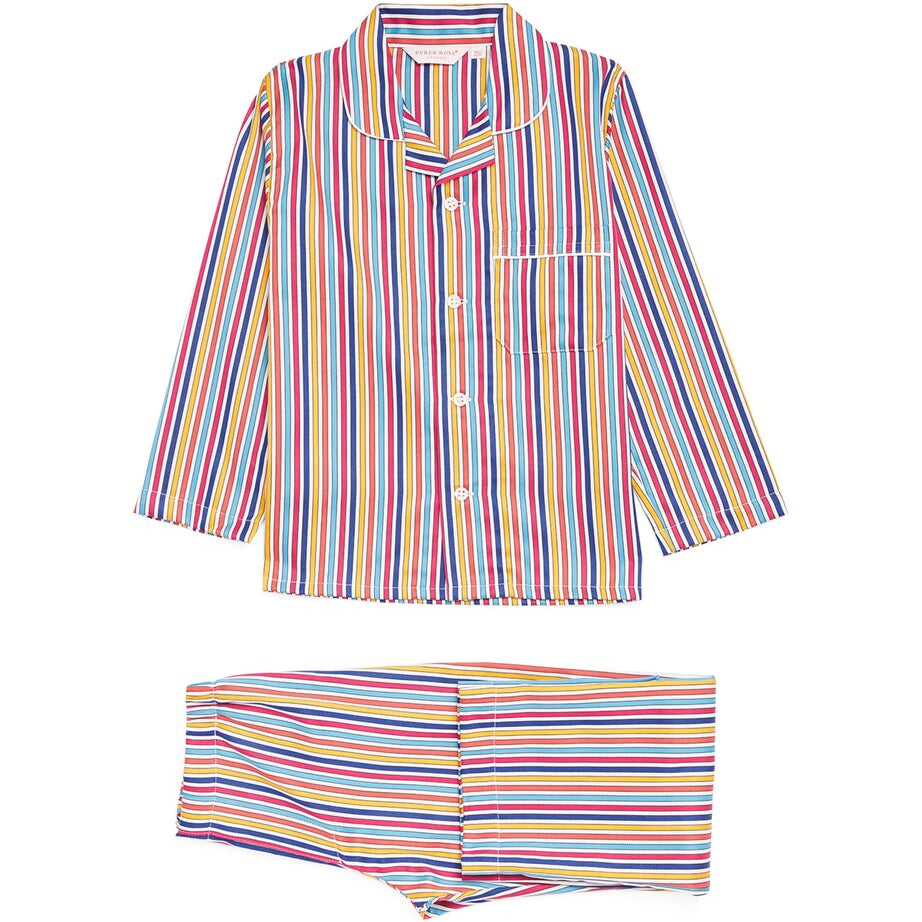 Derek Rose Kids Cotton Stripe Dr Wellington Pyjama Set (3-12 Years)