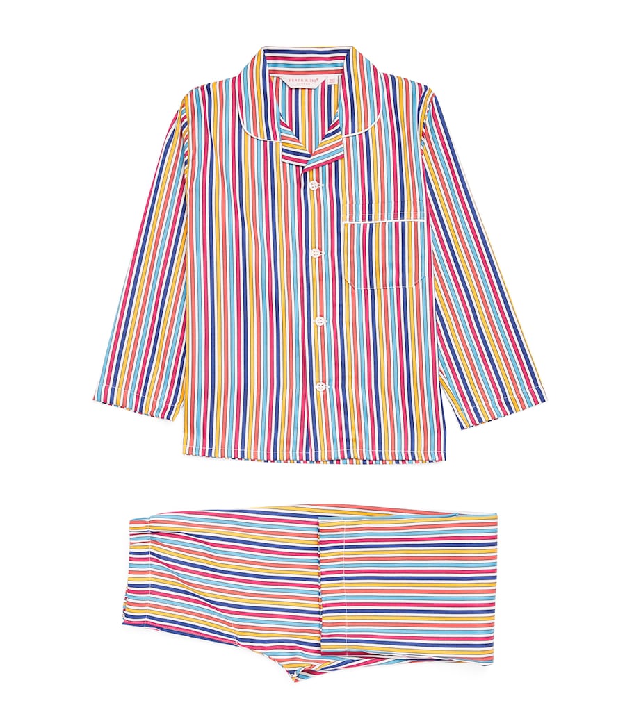Derek Rose Kids Cotton Stripe Dr Wellington Pyjama Set (3-12 Years)