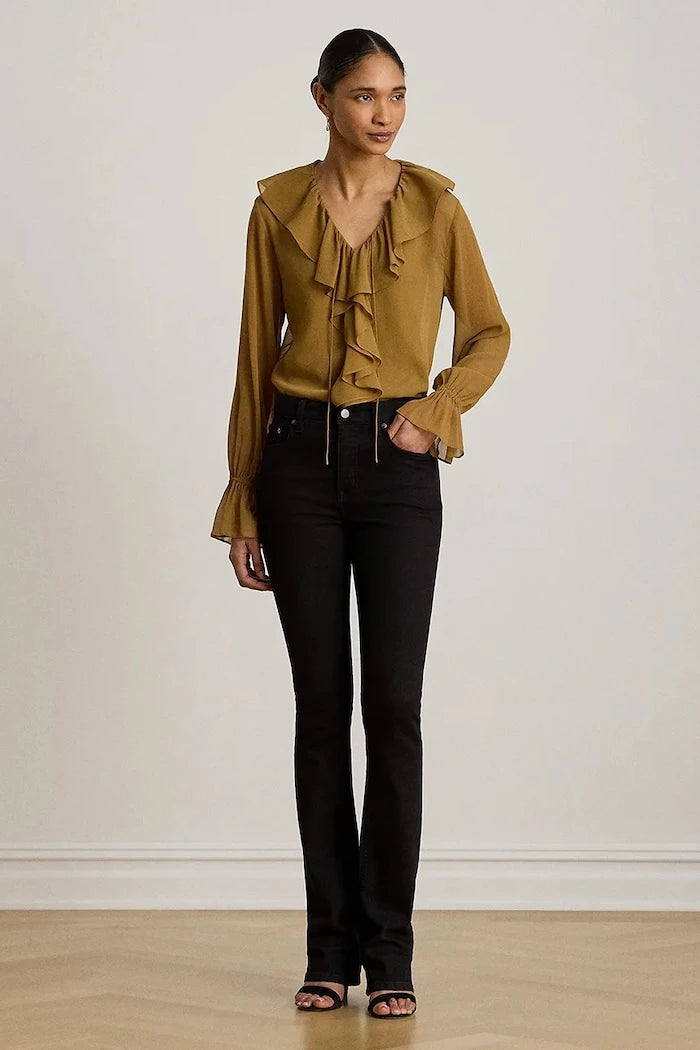 Lauren Ralph Lauren fırfırlı kadın bluzu