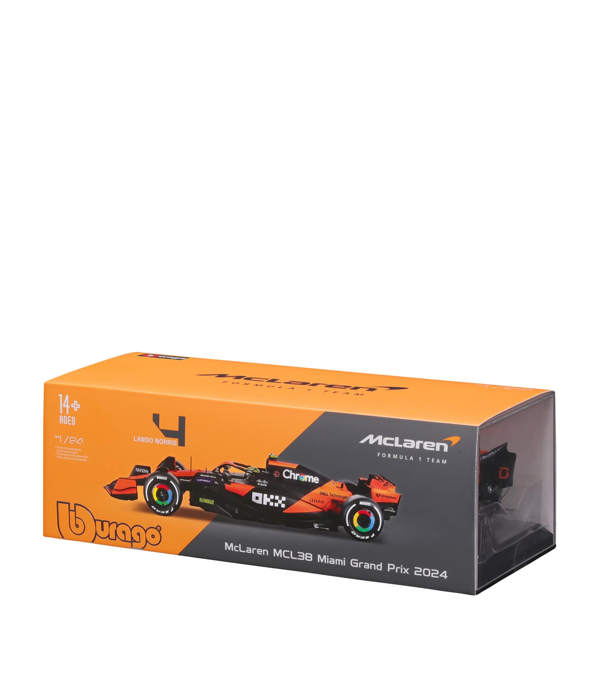 Bburago McLaren MCL38 Lando Norris 2024 1:24 Model