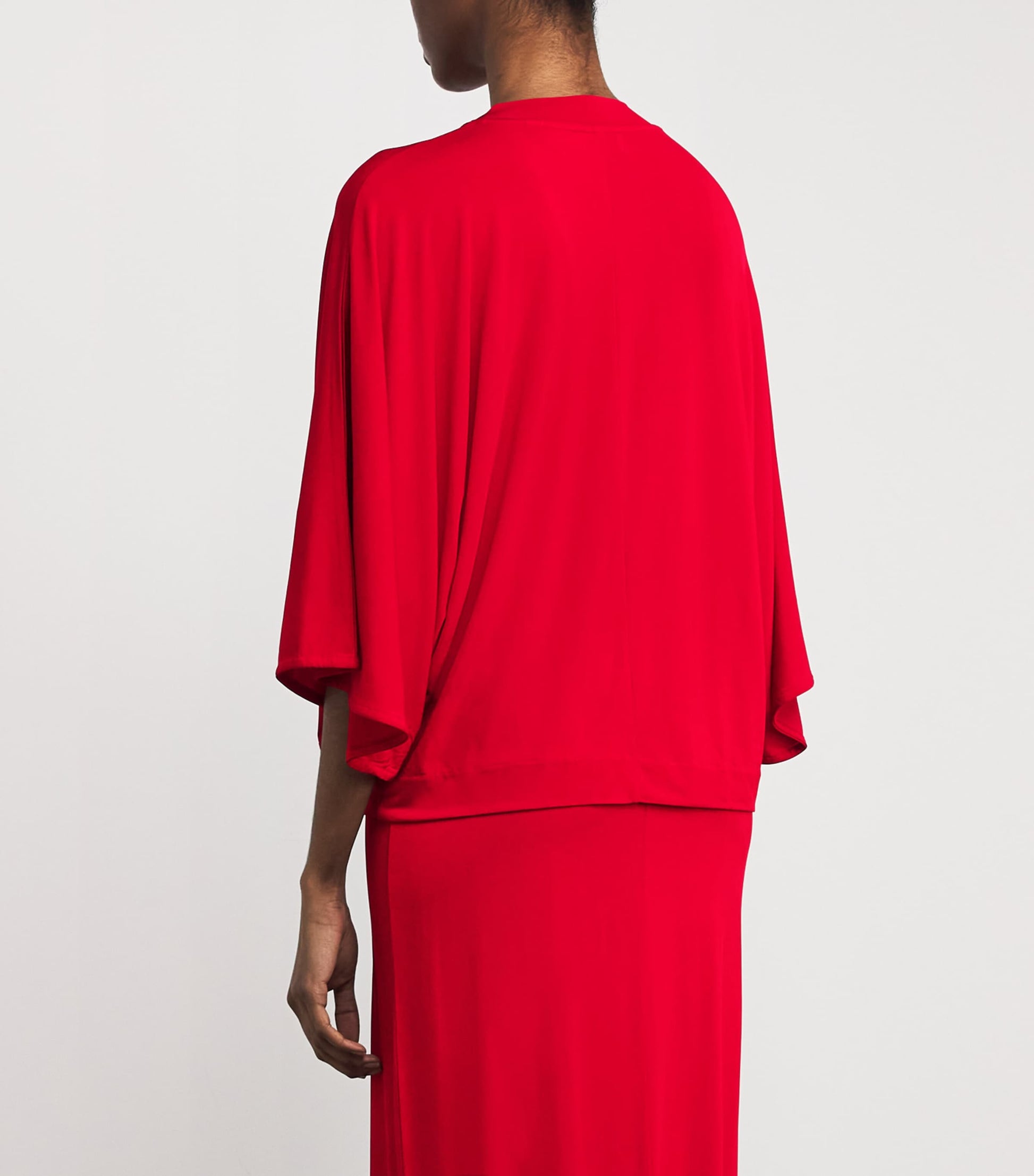 House Of Dagmar Red Cape-Sleeve Blouse