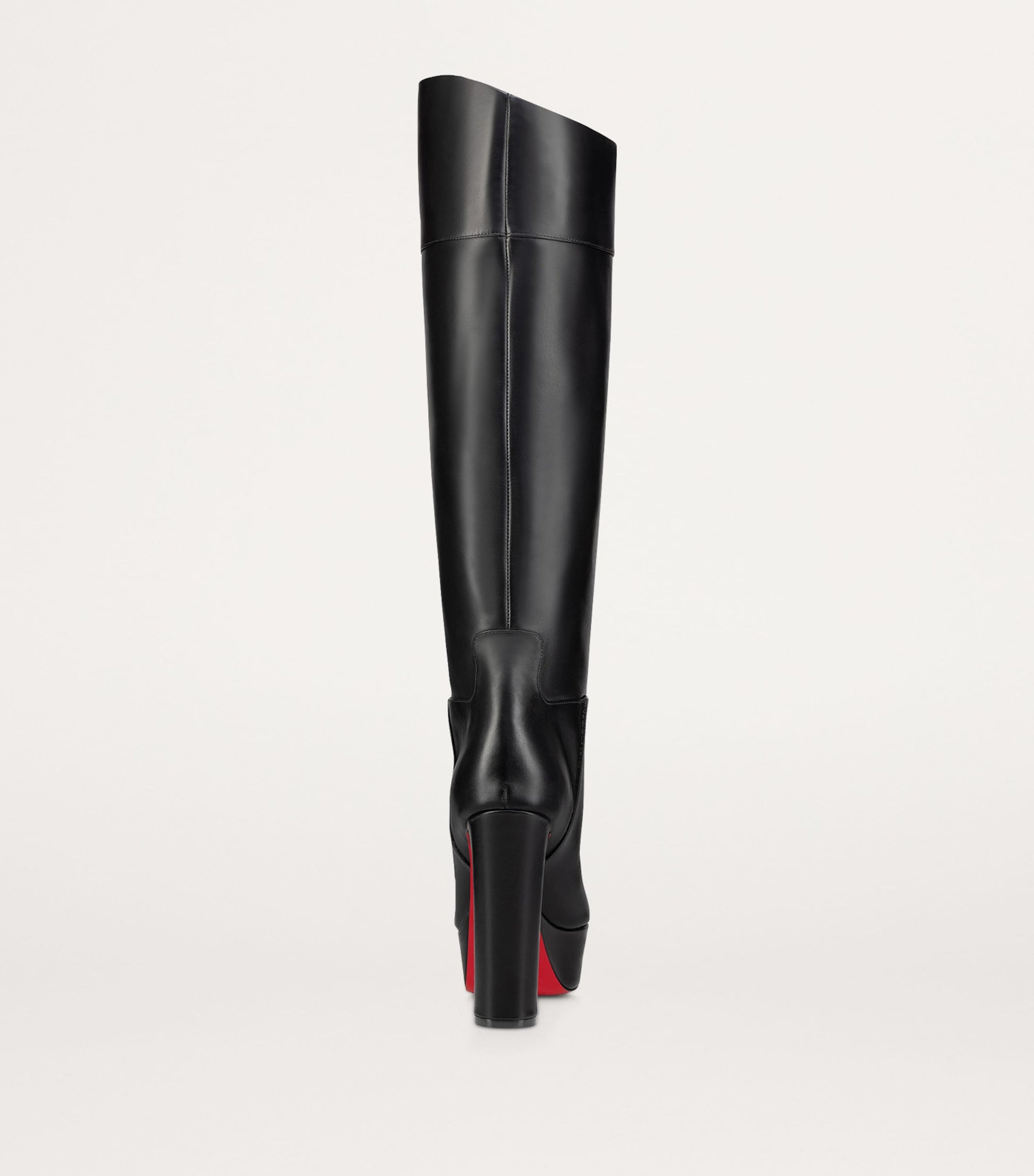 Christian Louboutin Black Loo Botta Alta Leather Knee-High Boots 130
