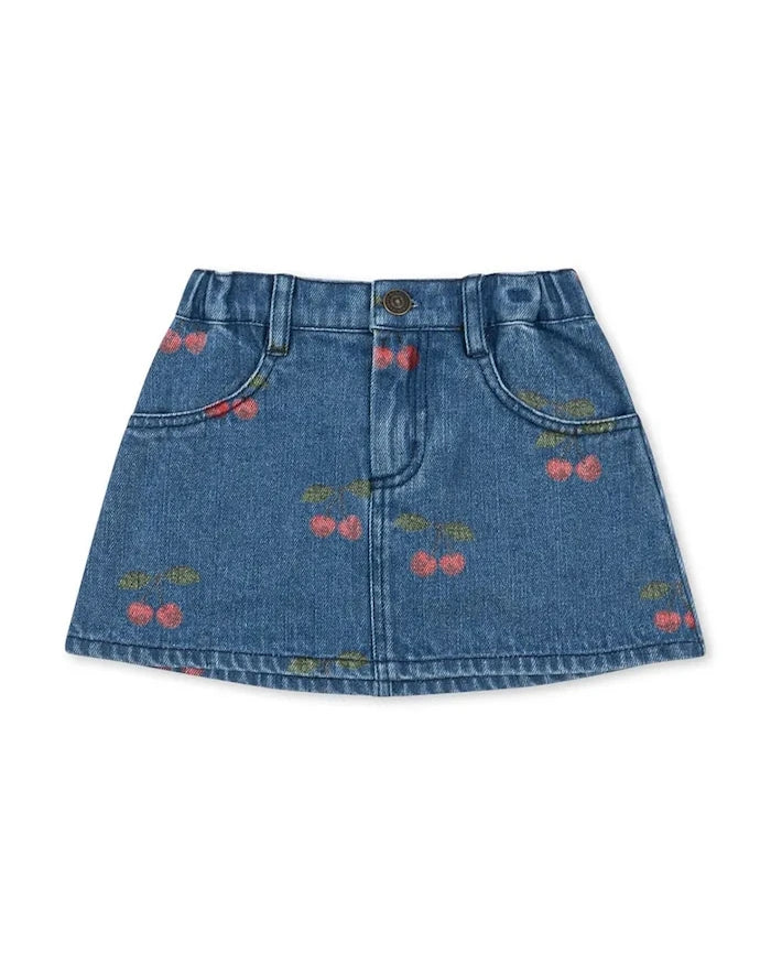 Konges Sløjd denim trapez etek MAGOT PRINTED SKIRT GOTS