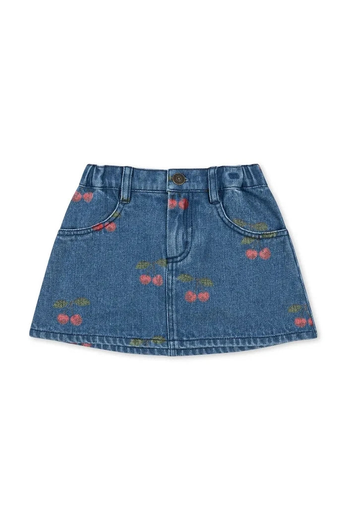 Konges Sløjd denim trapez etek MAGOT PRINTED SKIRT GOTS