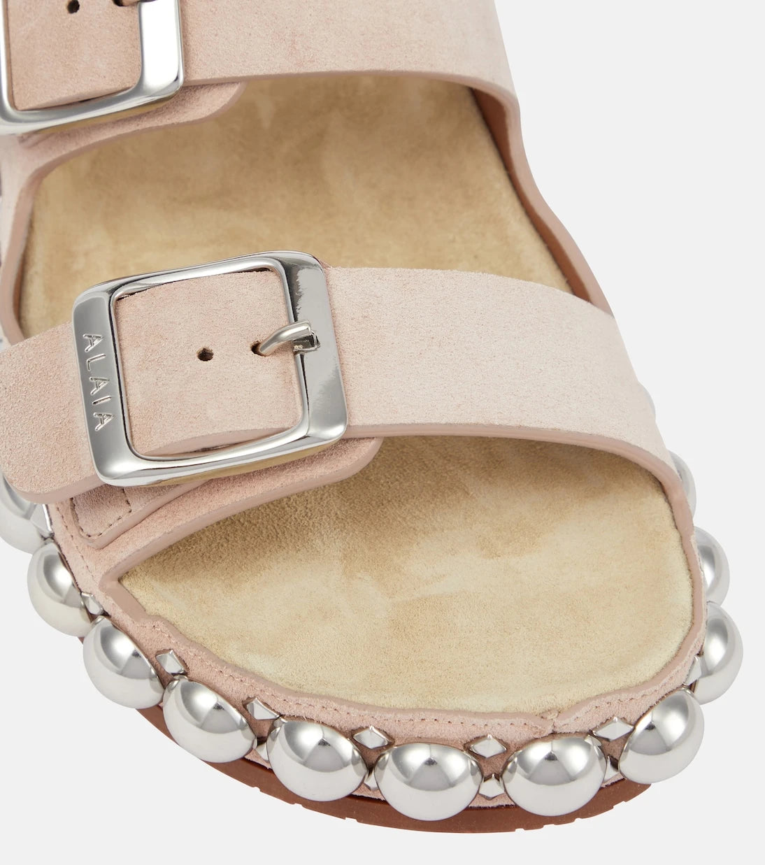 Alaïa - Bombe embellished suede slides