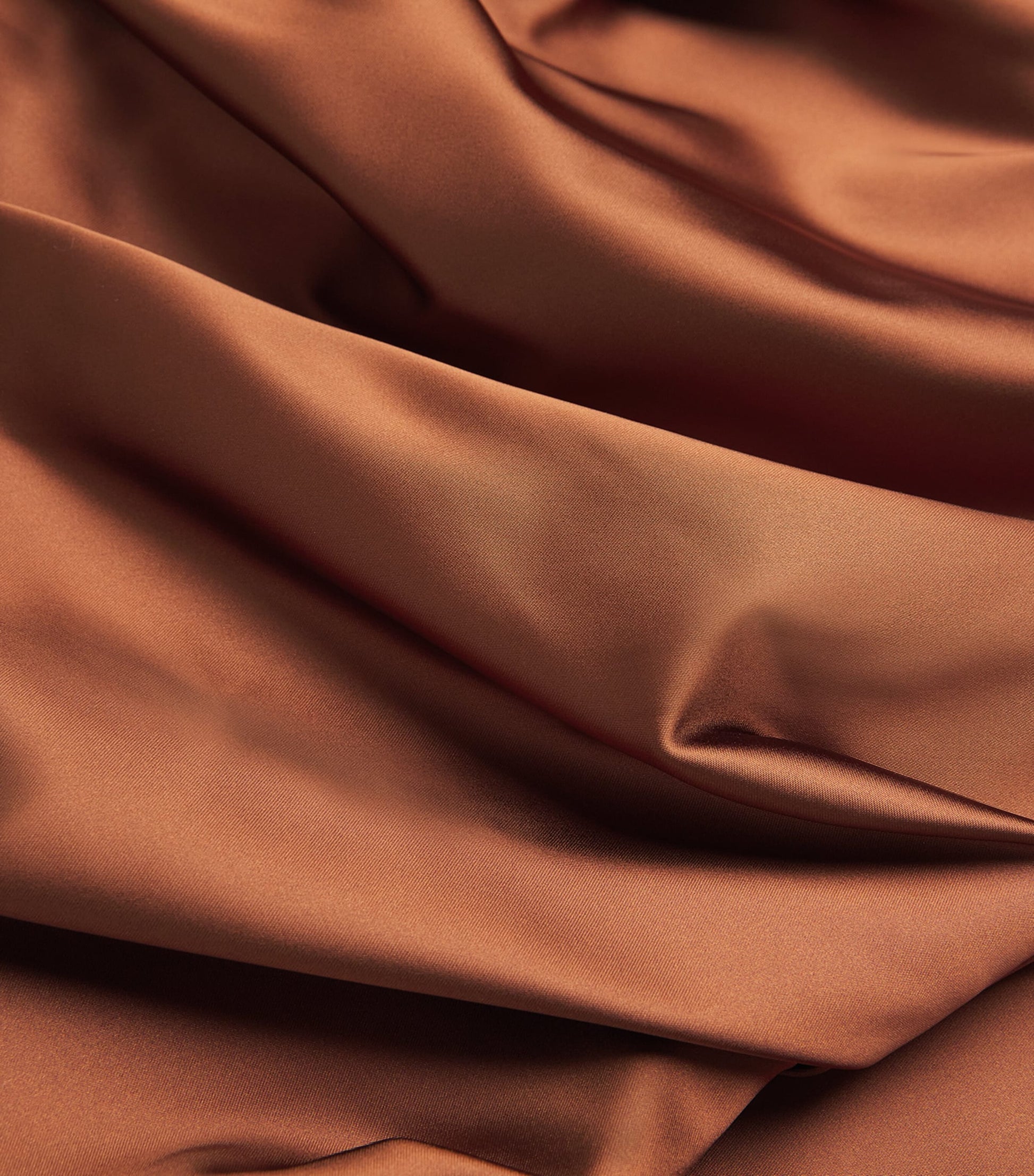 Max Mara Brown Satin Ruched Dress