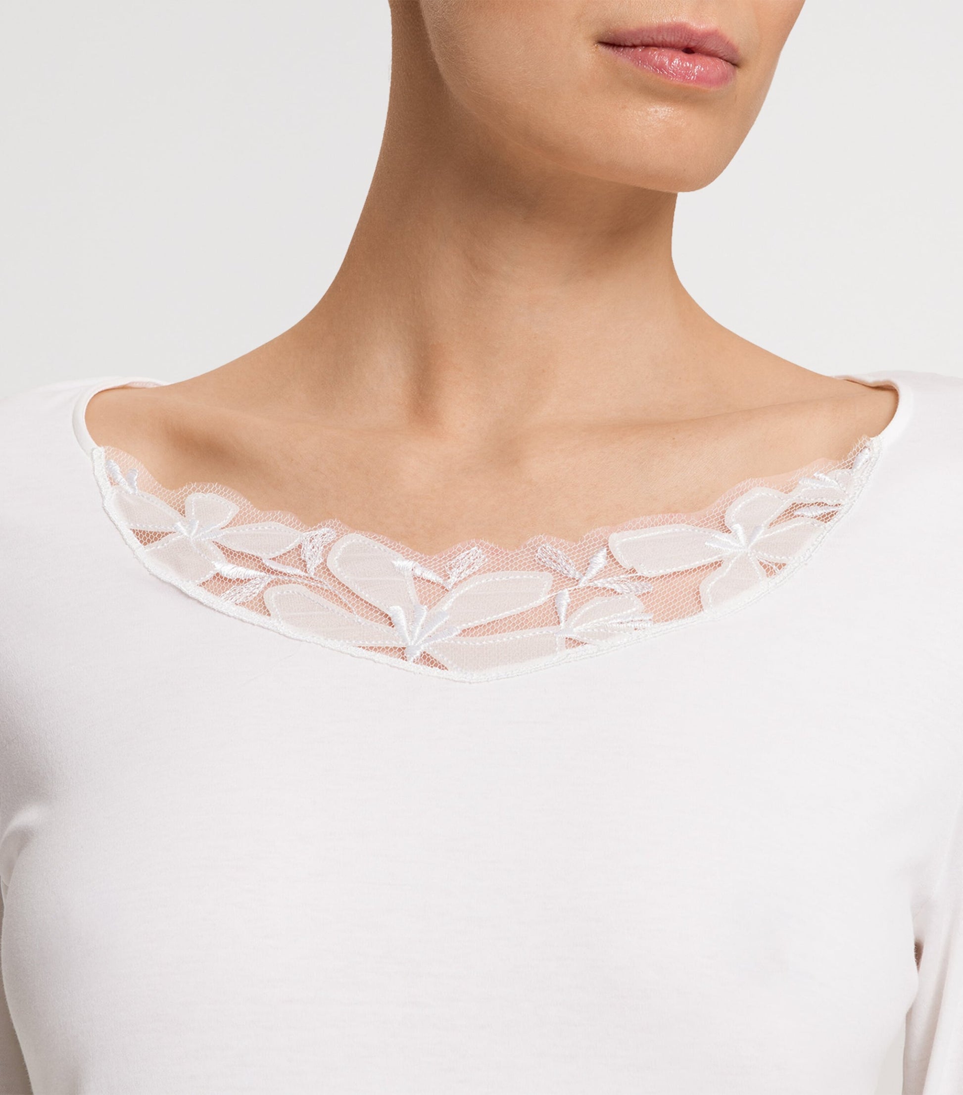 Ivory Cotton Long-Sleeve Kalea Nightdress