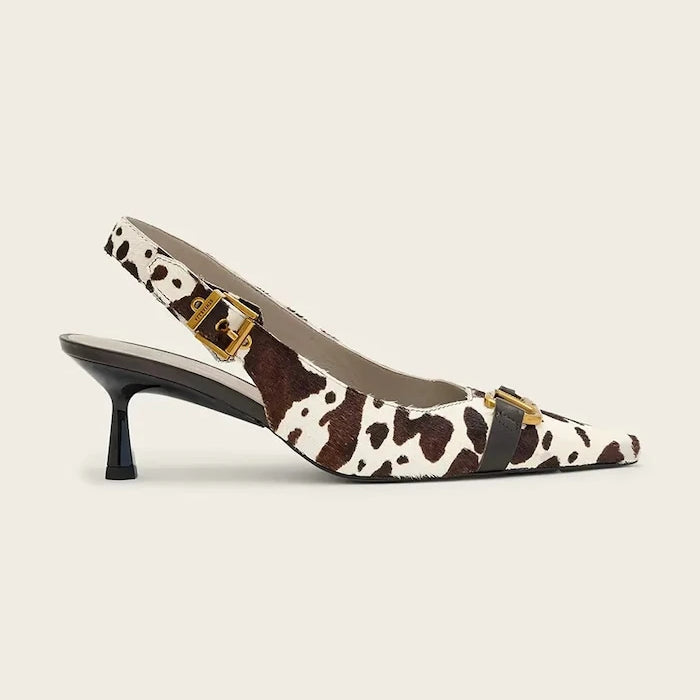 AllSaints обувки с ток кожени Hera Slingback Shoe