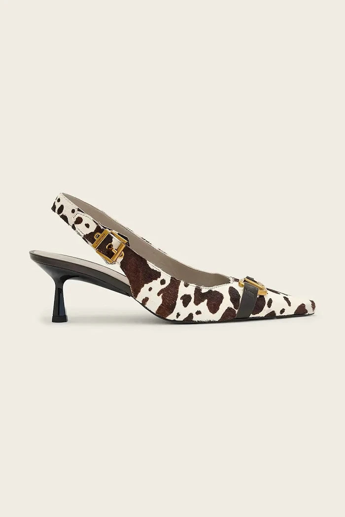 AllSaints обувки с ток кожени Hera Slingback Shoe