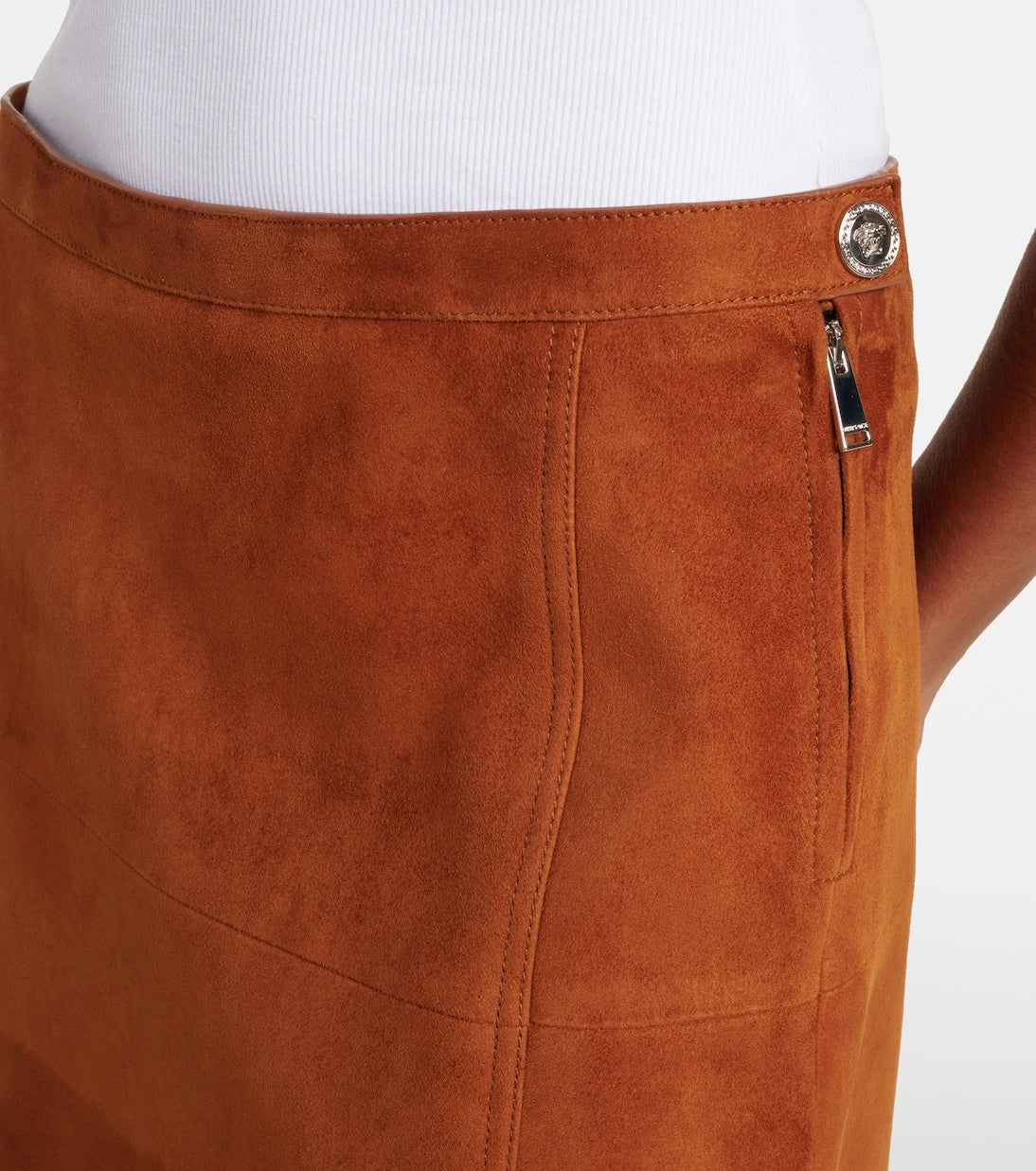 Versace - Suede midi skirt
