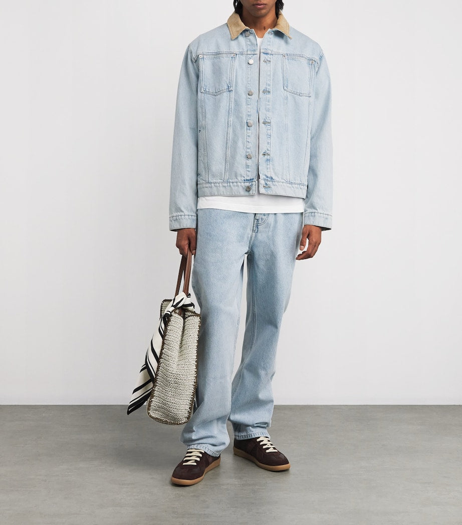 Drôle De Monsieur Blue Cord-Collar Denim Jacket