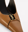 Saint Laurent Brown Leather Babylone Slingback Pumps 90