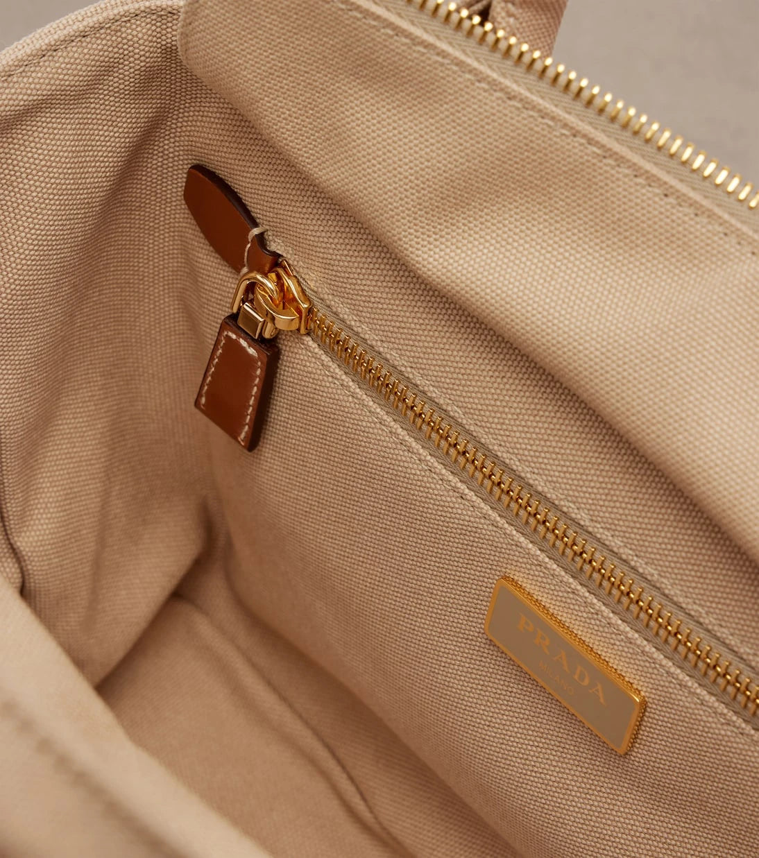 Prada - Medium wicker and canvas tote bag