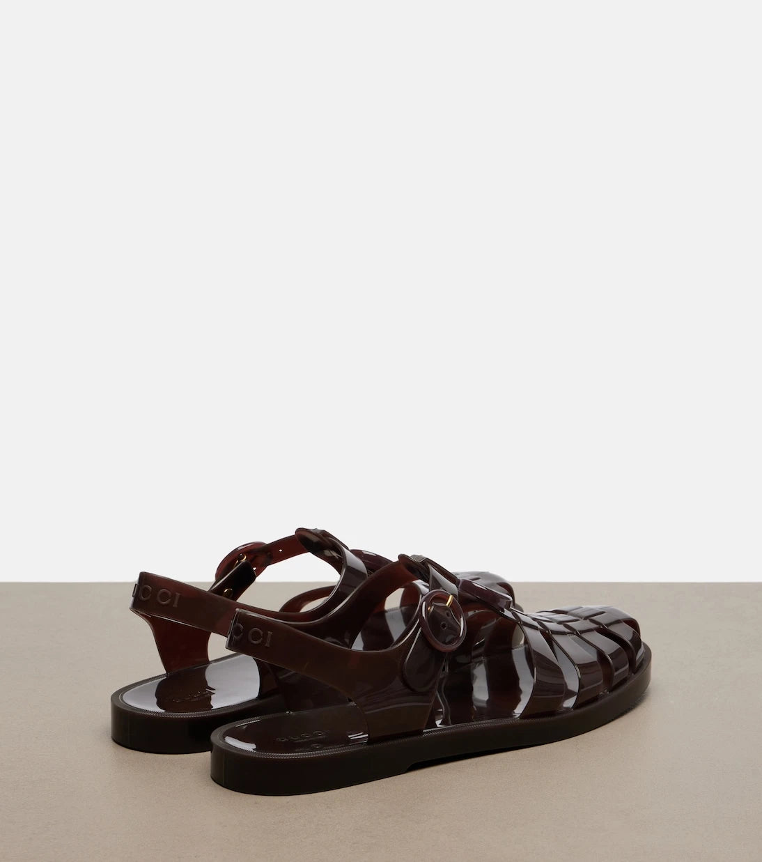 Gucci - Glossy Double G fisherman sandals