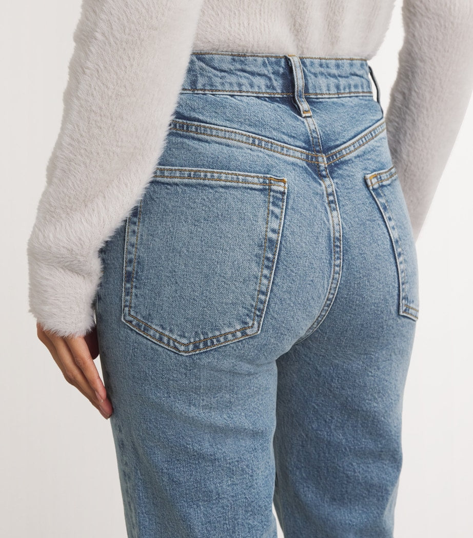 FRAME Navy The Ruler Straight-Leg Jeans