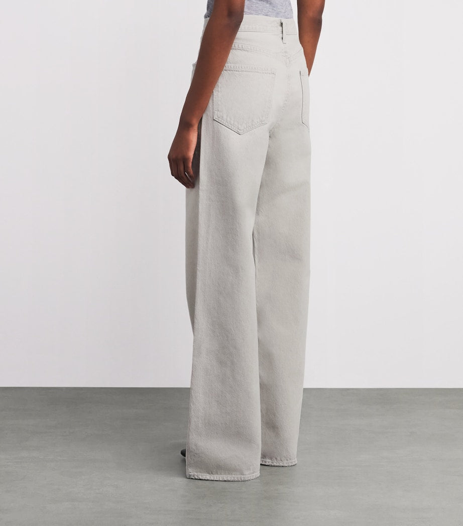 Grey Dame No-Cuff Wide-Leg Jeans