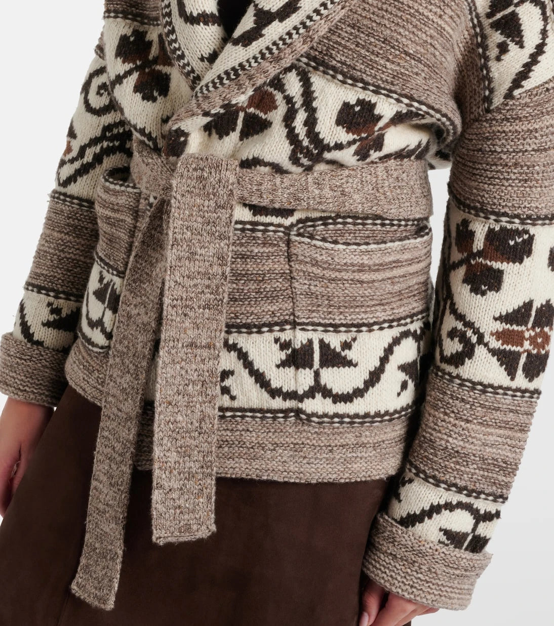 Polo Ralph Lauren - Jacquard wool-blend wrap cardigan
