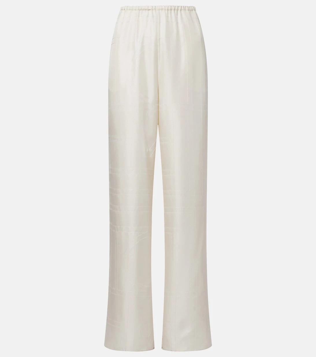 Toteme - Embroidered silk satin pajama pants
