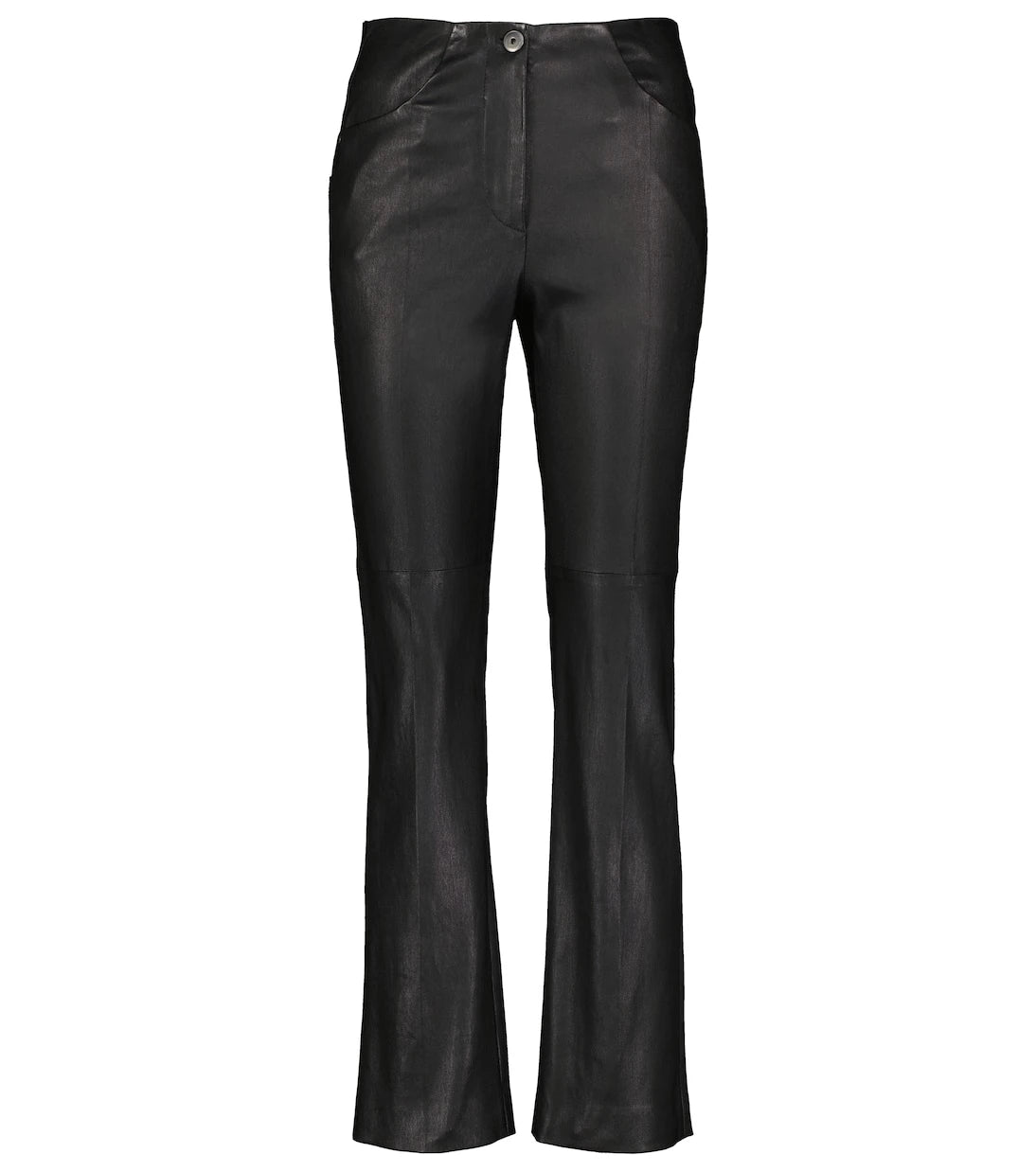 Brunello Cucinelli - High-rise leather bootcut pants