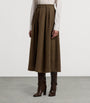 Brown Birdseye Tweed Evilyn Maxi Skirt