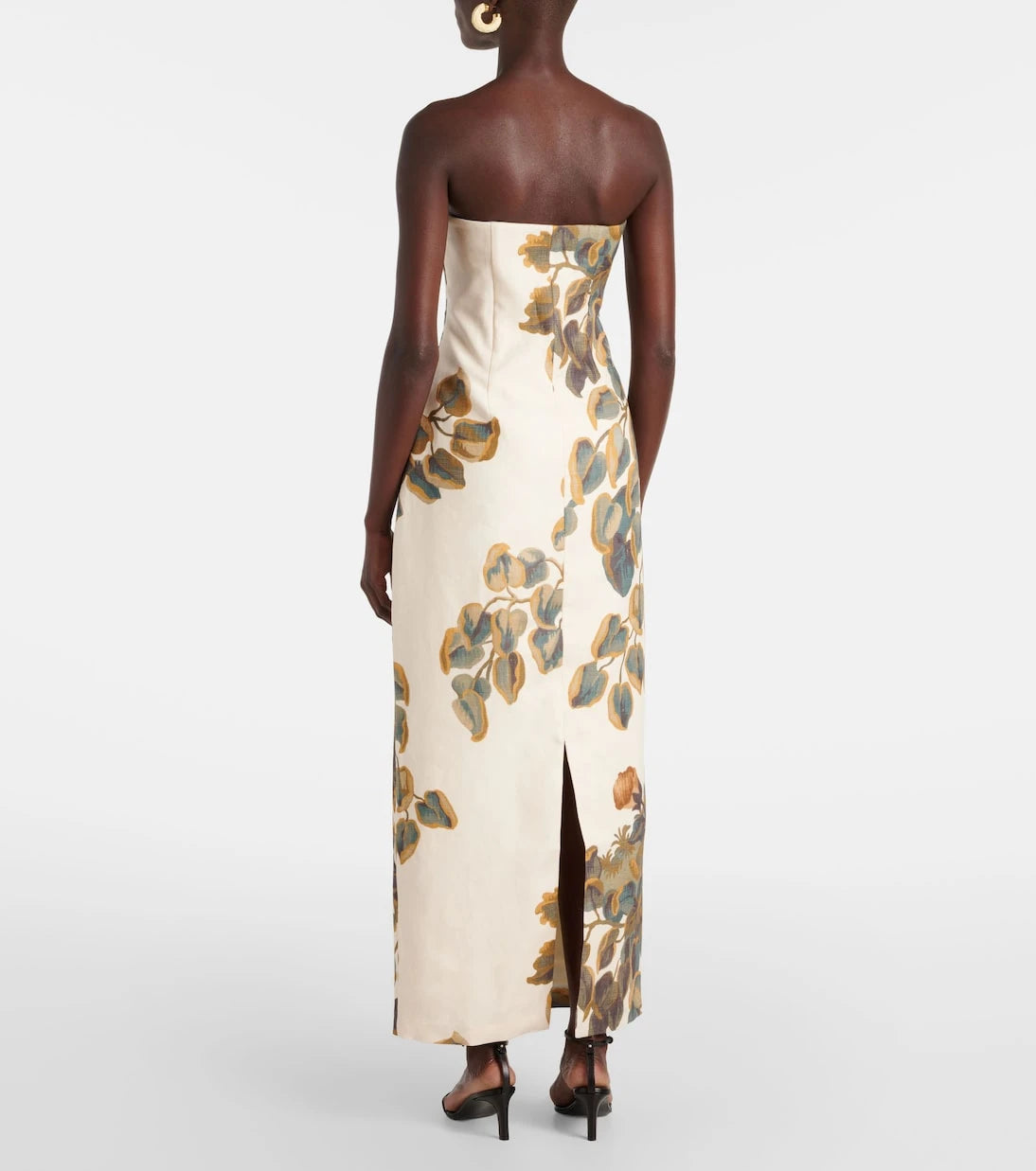 SIR - Evalita floral linen bustier dress