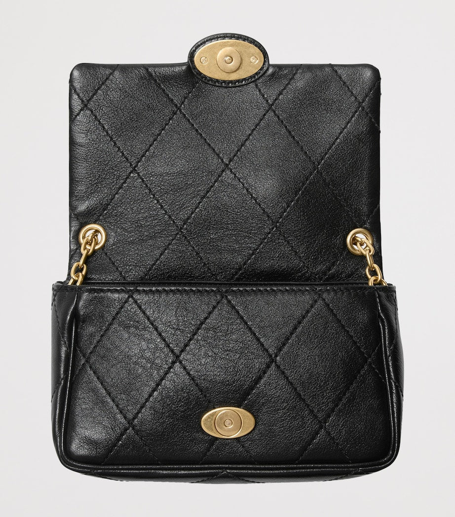 Black Leather Quilted EKD Clutch Bag