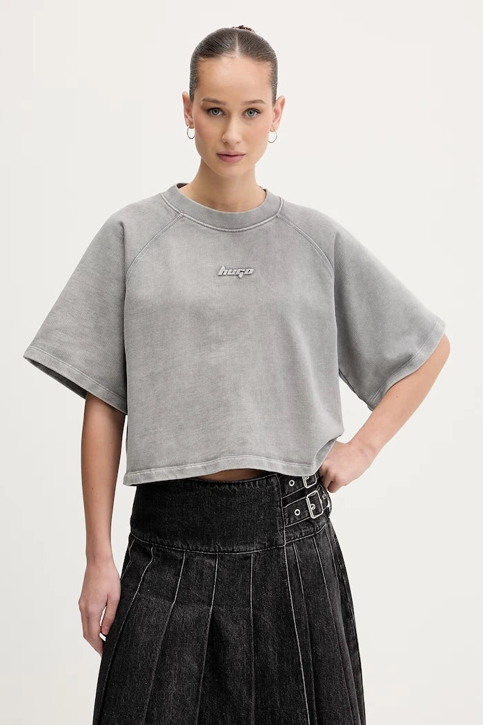 HUGO Blue kadın oversized pamuklu T-shirt Dorlina_B_1