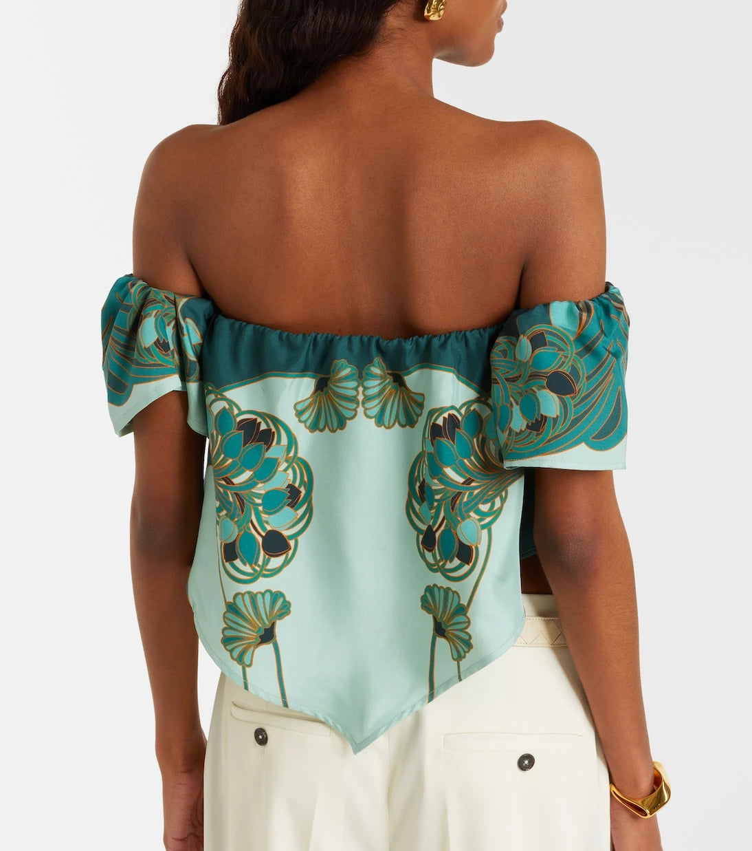 La DoubleJ - Sand Dollar printed silk top