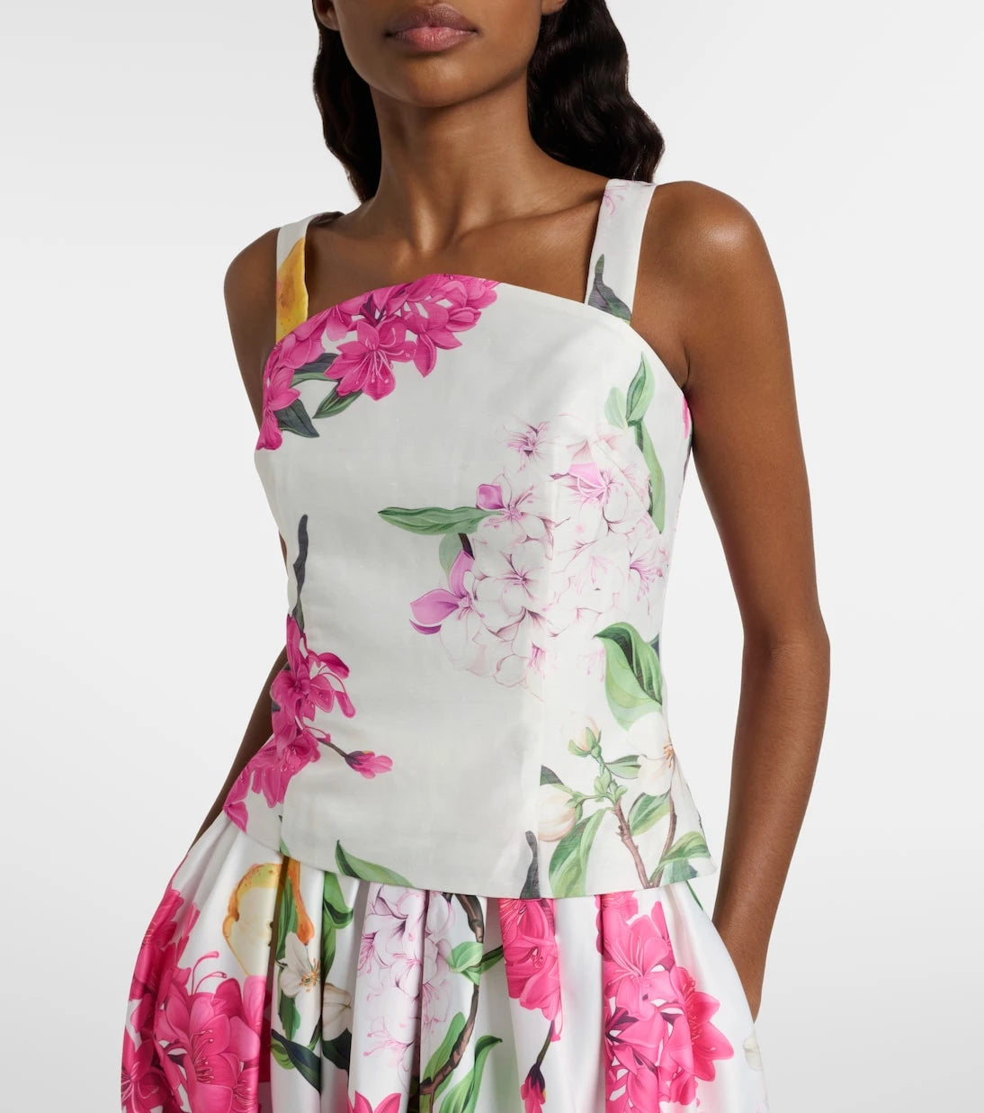 Leo Lin - Isadora printed linem-blend top