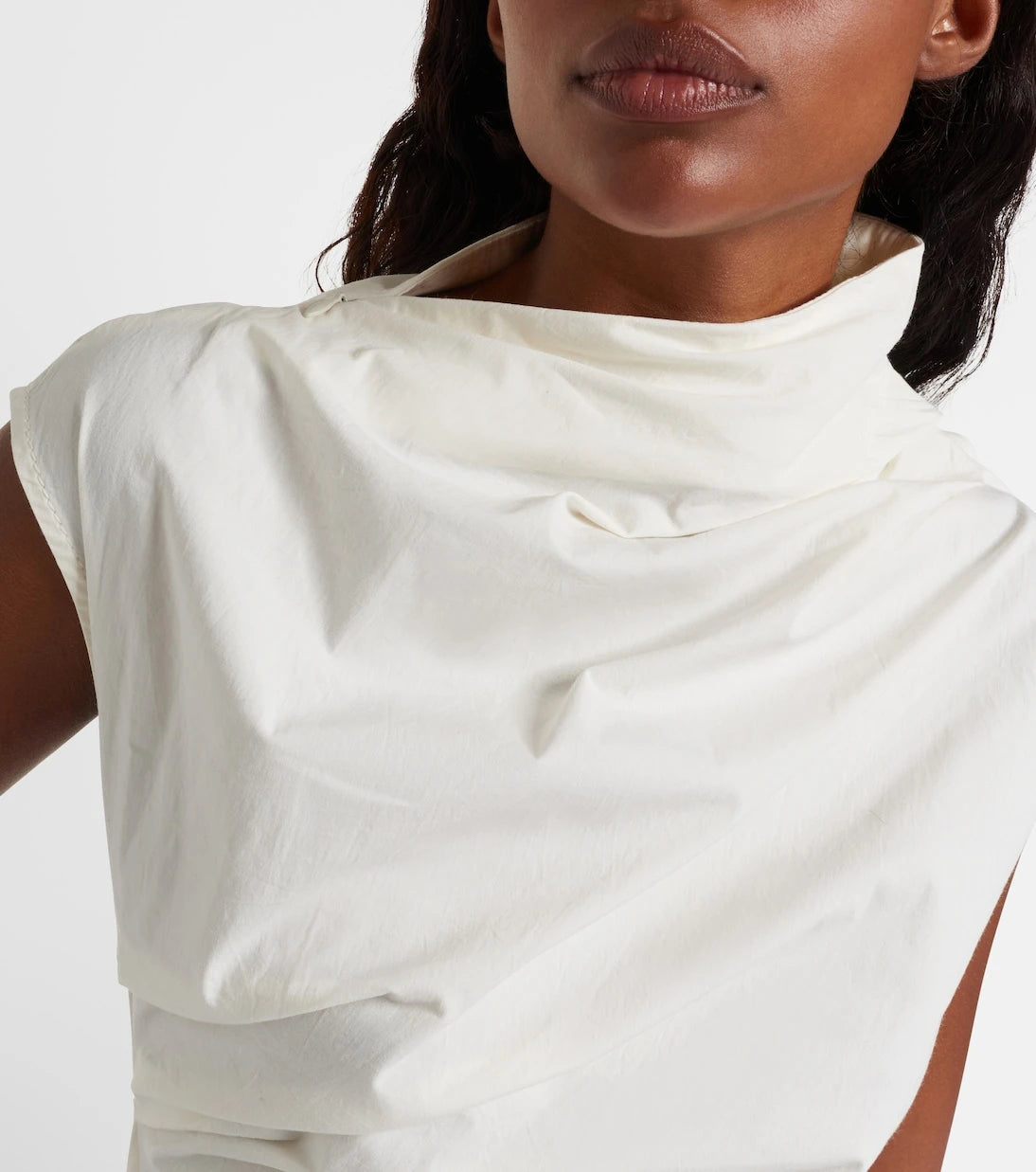 Ganni - Ruched cotton-blend top